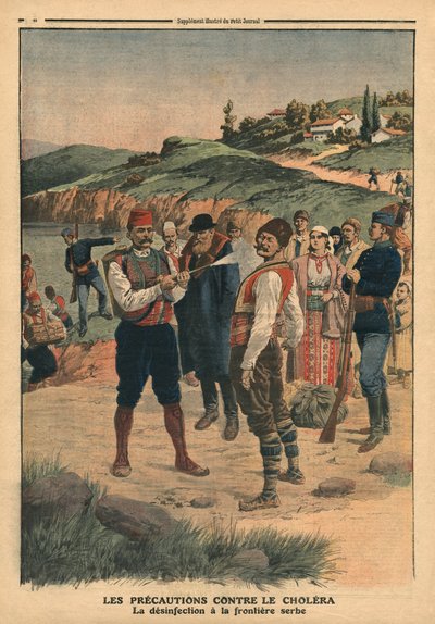 Precautions Taken to Prevent Cholera, Disinfection at the Serbian Border, Illustration from 